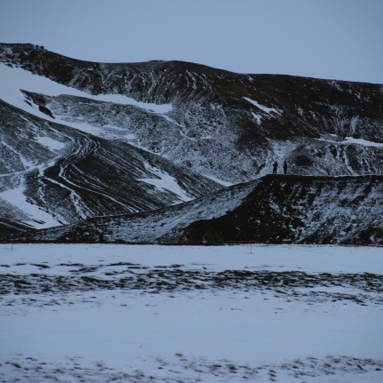 Région du Nord Krafla sous la neige, Islande, septembre 2012
